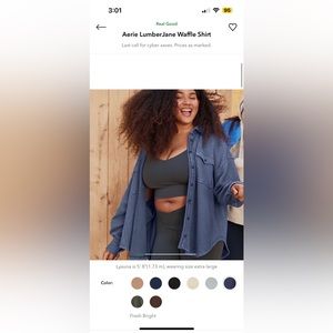 Aerie waffle lumber jane shacket